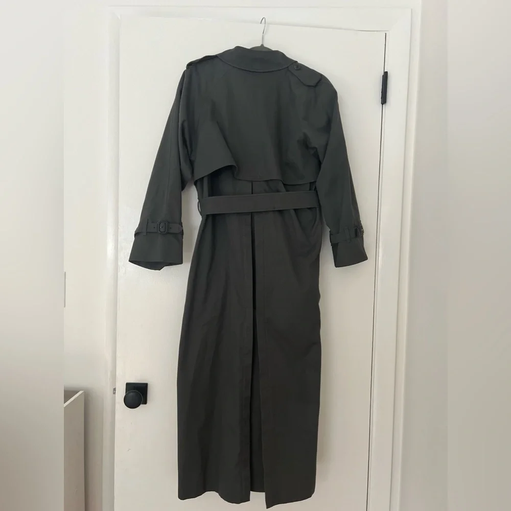 Classic Gray Trench Coat Burberry extremely long USA 6 - Picture 4 of 16